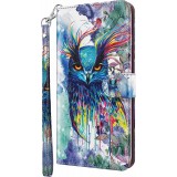 Hülle iPhone 16e - 3D Flip Bunte Eule