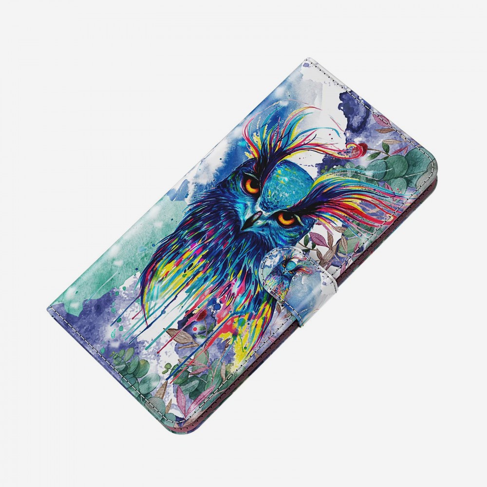 Hülle iPhone 16e - 3D Flip Bunte Eule