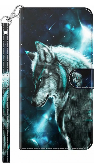 Hülle iPhone 13 mini - 3D Flip Wolf Universe