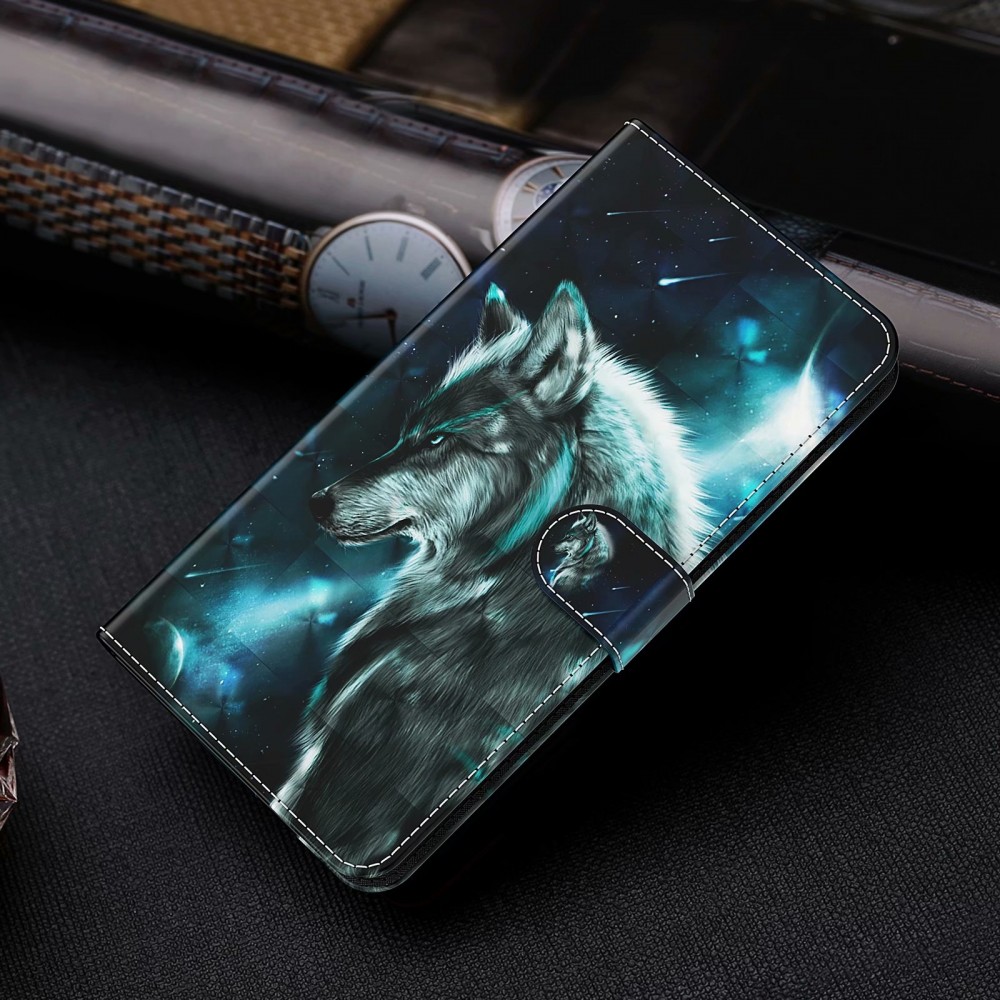 Hülle iPhone 16e - 3D Flip Wolf Universe