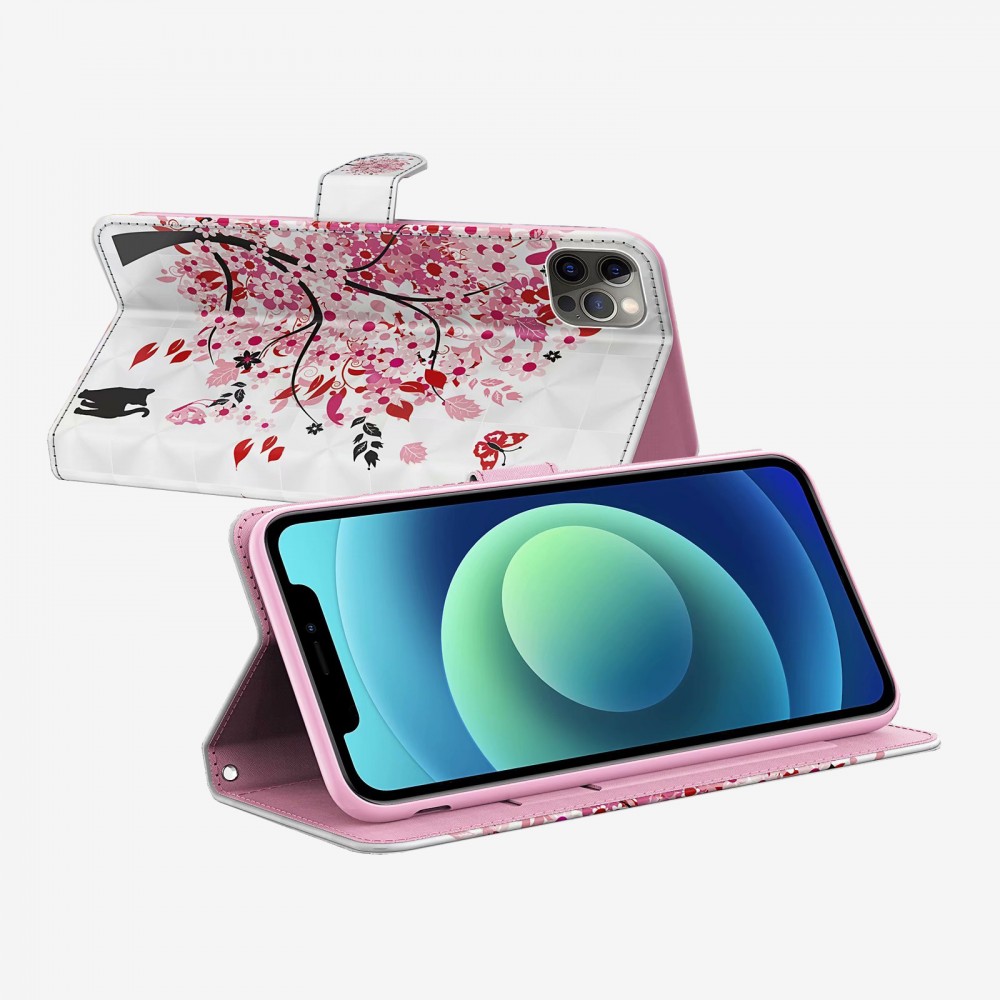 iPhone 16e Case Hülle - 3D Flip Baum in voller Blüte