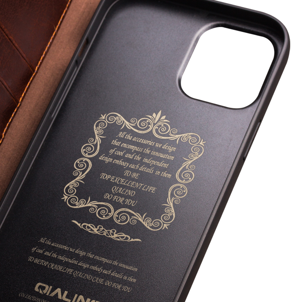 iPhone 11 Pro Case Hülle - Qialino Flip Echtleder - Braun