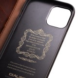 iPhone 11 Pro Case Hülle - Qialino Flip Echtleder - Braun