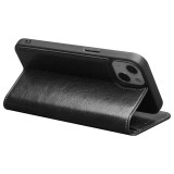 iPhone XR Case Hülle - Qialino Flip Echtleder - Schwarz