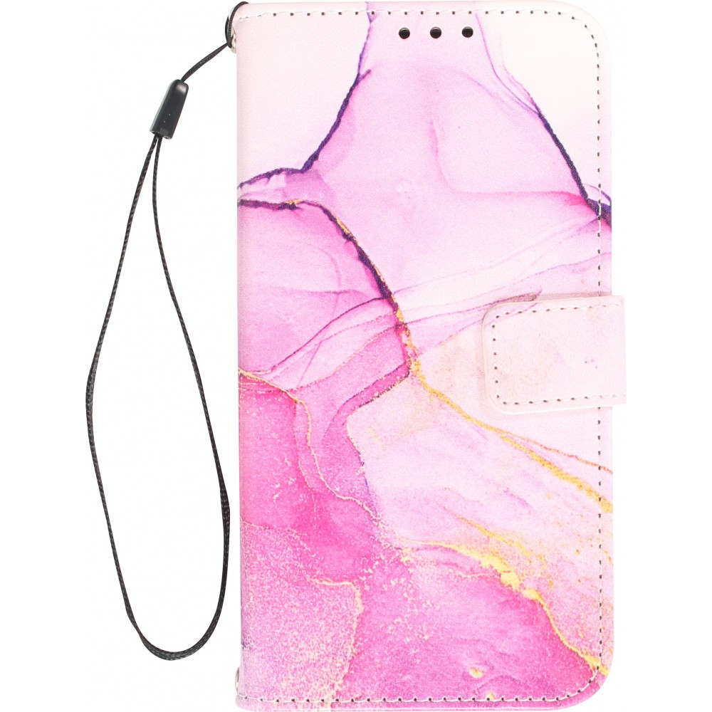 iPhone 13 Case Hülle - Flip Wallet Liquid Color mit Magnet Verschluss - Purple Sunset