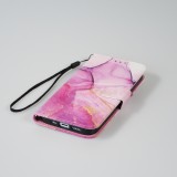 iPhone 13 Case Hülle - Flip Wallet Liquid Color mit Magnet Verschluss - Purple Sunset