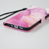 iPhone 13 Case Hülle - Flip Wallet Liquid Color mit Magnet Verschluss - Purple Sunset