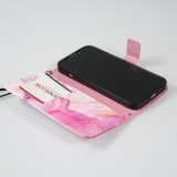 iPhone 13 Case Hülle - Flip Wallet Liquid Color mit Magnet Verschluss - Purple Sunset