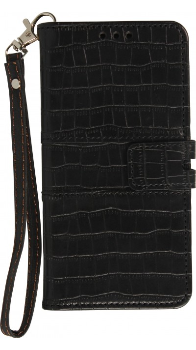 iPhone 13 Case Hülle - Flip Krokodil - Schwarz