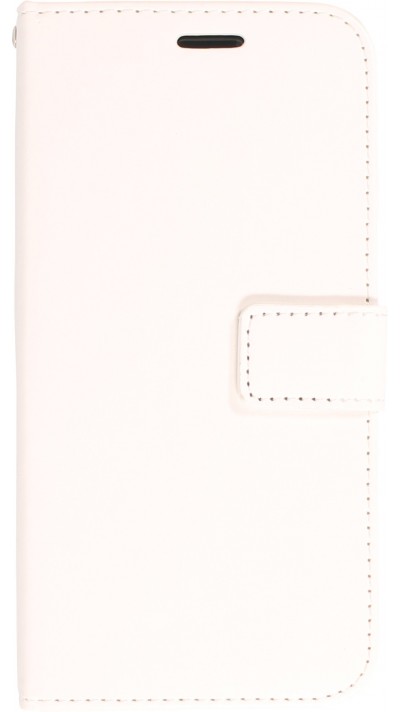 iPhone 13 Case Hülle - Premium Flip Leder Tasche - Weiss