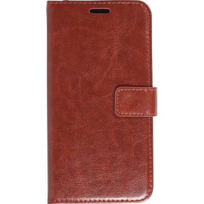 iPhone 13 Case Hülle - Premium Flip Leder Tasche - Braun