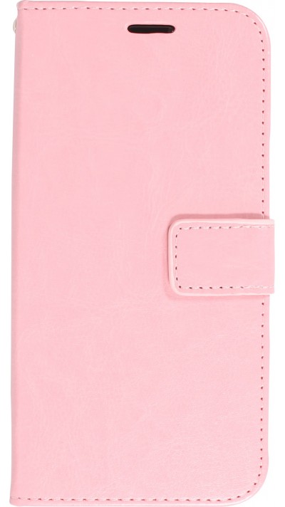 iPhone 13 Case Hülle - Premium Flip Leder Tasche - Hellrosa