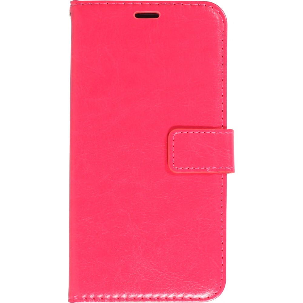 Samsung Galaxy S24 FE Case Hülle - Premium Flip Leder Tasche - Dunkelrosa