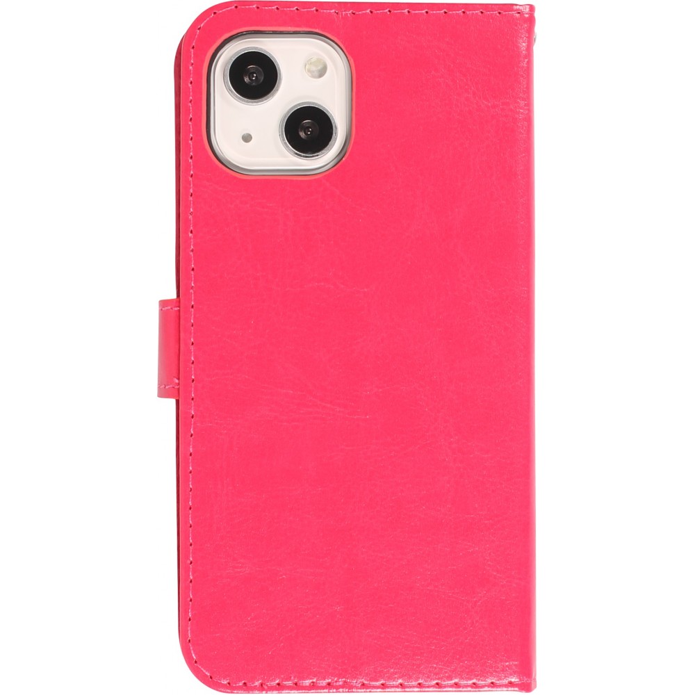 Samsung Galaxy S24 FE Case Hülle - Premium Flip Leder Tasche - Dunkelrosa