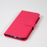 Samsung Galaxy S24 FE Case Hülle - Premium Flip Leder Tasche - Dunkelrosa