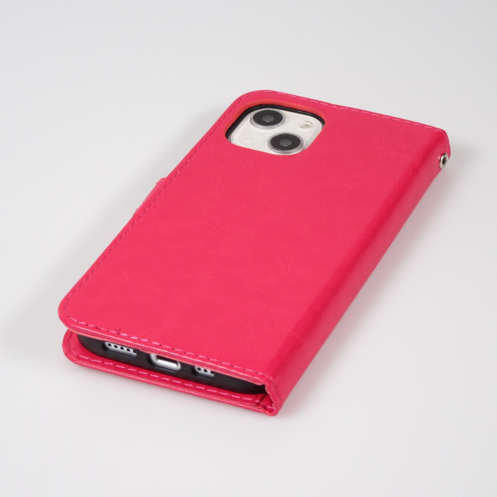 Samsung Galaxy S24 FE Case Hülle - Premium Flip Leder Tasche - Dunkelrosa