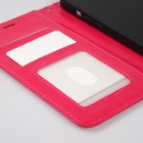 Samsung Galaxy S24 FE Case Hülle - Premium Flip Leder Tasche - Dunkelrosa