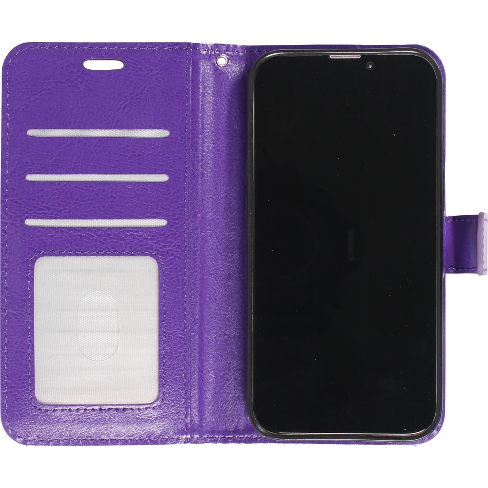 Samsung Galaxy S25 Case Hülle - Premium Flip Leder Tasche - Violett