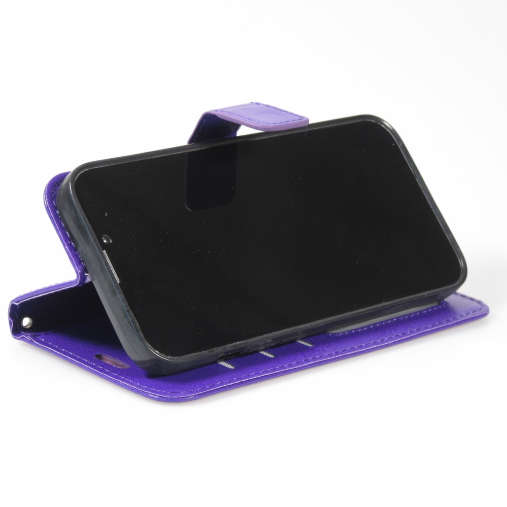 Samsung Galaxy S25 Case Hülle - Premium Flip Leder Tasche - Violett