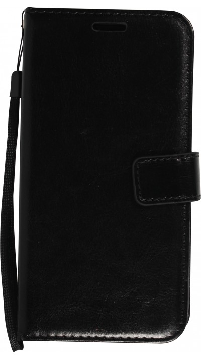 iPhone 15 Plus Case Hülle - Premium Flip - Schwarz