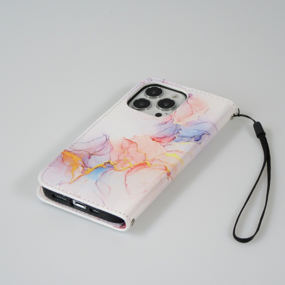 iPhone 13 Pro Case Hülle - Flip Wallet Liquid Color mit Magnet Verschluss - Sunrise