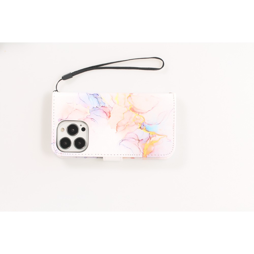 iPhone 13 Pro Case Hülle - Flip Wallet Liquid Color mit Magnet Verschluss - Sunrise