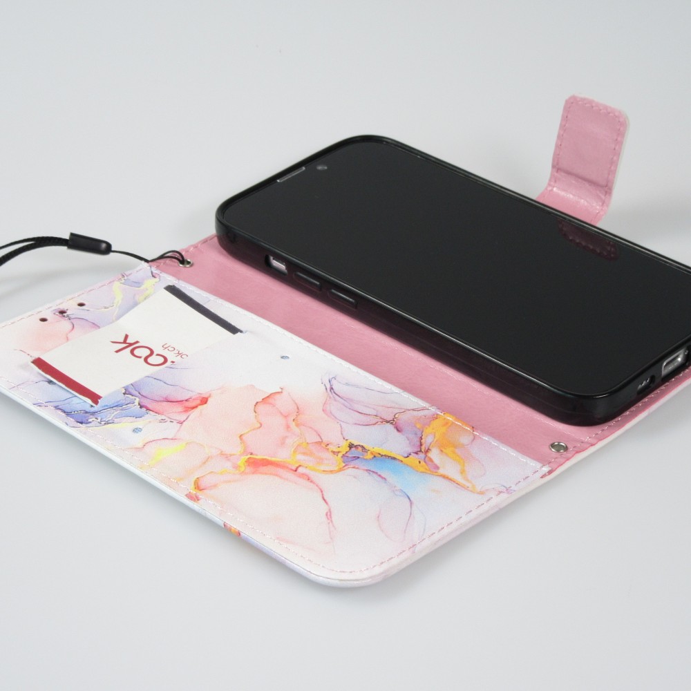 iPhone 13 Pro Case Hülle - Flip Wallet Liquid Color mit Magnet Verschluss - Sunrise