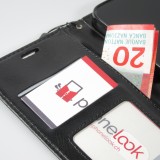 iPhone 14 Pro Case Hülle - Premium Flip Leder Tasche - Schwarz
