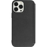 iPhone 13 Pro Max Case Hülle - Qialino Window Flip Echtleder - Schwarz