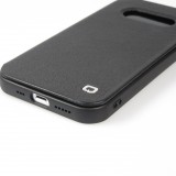 iPhone 13 Pro Max Case Hülle - Qialino Window Flip Echtleder - Schwarz