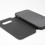 iPhone 13 Pro Max Case Hülle - Qialino Window Flip Echtleder - Schwarz