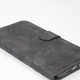Fourre iPhone 15 Pro Max - Flip 3D en similicuir Oeil du tigre - Noir
