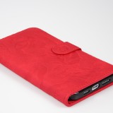 Fourre iPhone 14 Pro Max - Flip 3D en similicuir Oeil du tigre - Rouge