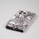 Fourre iPhone 14 Pro Max - Flip - Black & White Mandala - Blanc