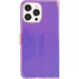 Fourre iPhone 14 Pro Max - Flip lisse brillant couleur magique avec dragonne - Purple Sunset