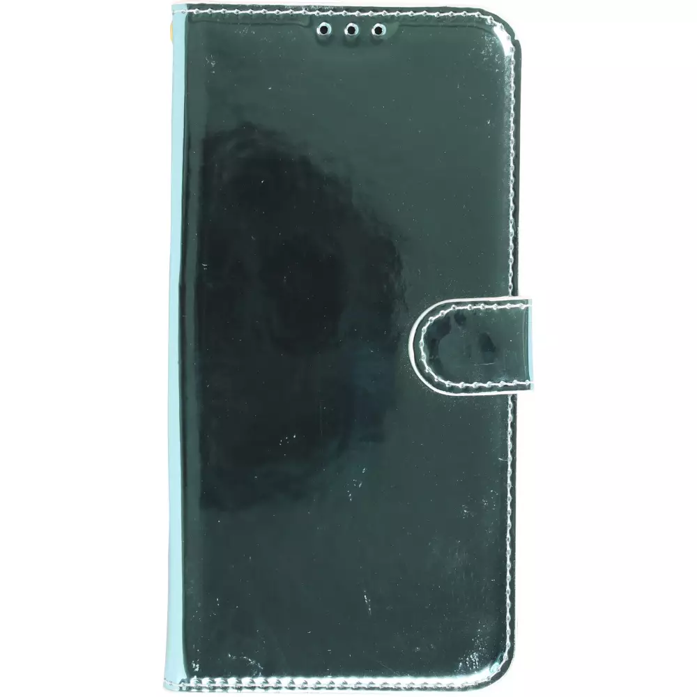 Fourre iPhone 14 Pro Max - Flip lisse brillant & réfléchissant avec dragonne - Deep Ocean