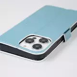 Fourre iPhone 14 Pro Max - Flip lisse brillant & réfléchissant avec dragonne - Deep Ocean