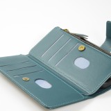 iPhone 15 Case Hülle - Brieftaschen-Hülle luxuriös und raffiniert mit Magnet Verschluss & Münz- und Kartenfach  - Grün
