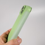 iPhone 15 Case H&uuml;lle - Flip weiches Silikon mit matt glatter Oberfl&auml;che - Gr&uuml;n