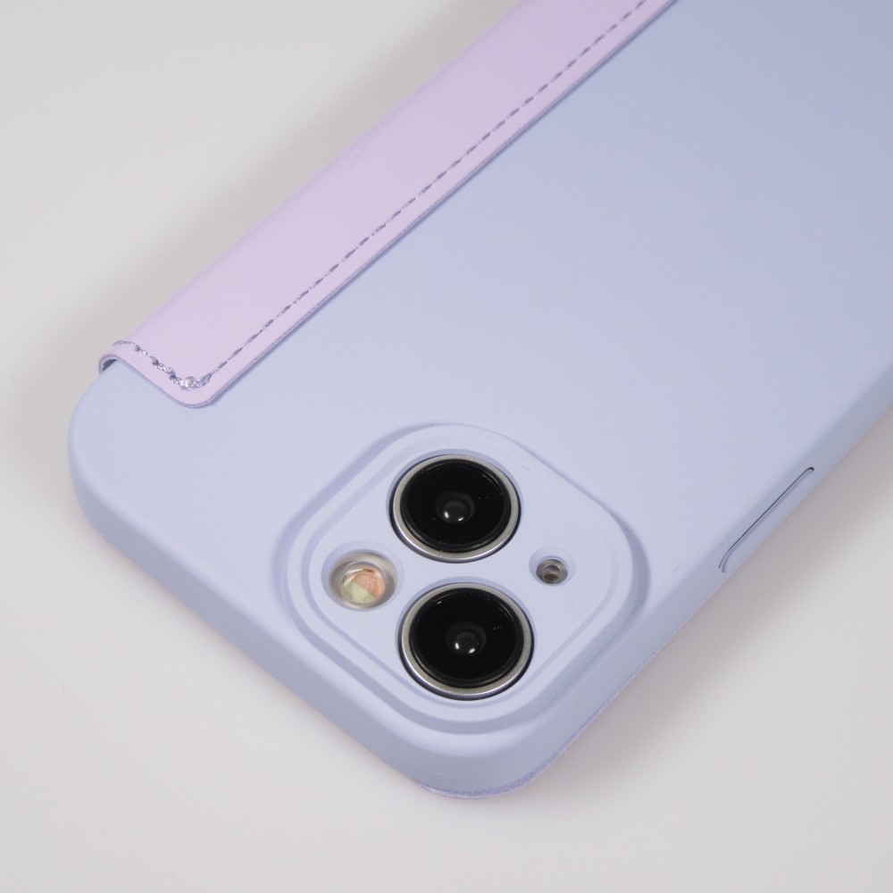 iPhone 15 Case H&uuml;lle - Flip weiches Silikon mit matt glatter Oberfl&auml;che - Hellviolett