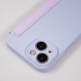 iPhone 15 Case H&uuml;lle - Flip weiches Silikon mit matt glatter Oberfl&auml;che - Hellviolett
