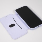 iPhone 15 Case H&uuml;lle - Flip weiches Silikon mit matt glatter Oberfl&auml;che - Hellviolett