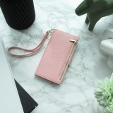 iPhone 15 Pro Case H&uuml;lle - Flip Wallet aus veganem Leder mit Brieftasche und Magnetverschluss - Rosa