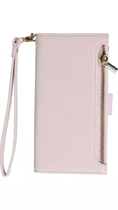 iPhone 15 Pro Max Case Hülle - Flip Wallet aus veganem Leder mit Brieftasche und Magnetverschluss - Violette
