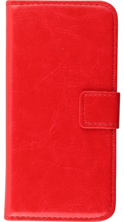 Hülle iPhone 5/5s / SE (2016) - Premium Flip Leder Tasche - Rot