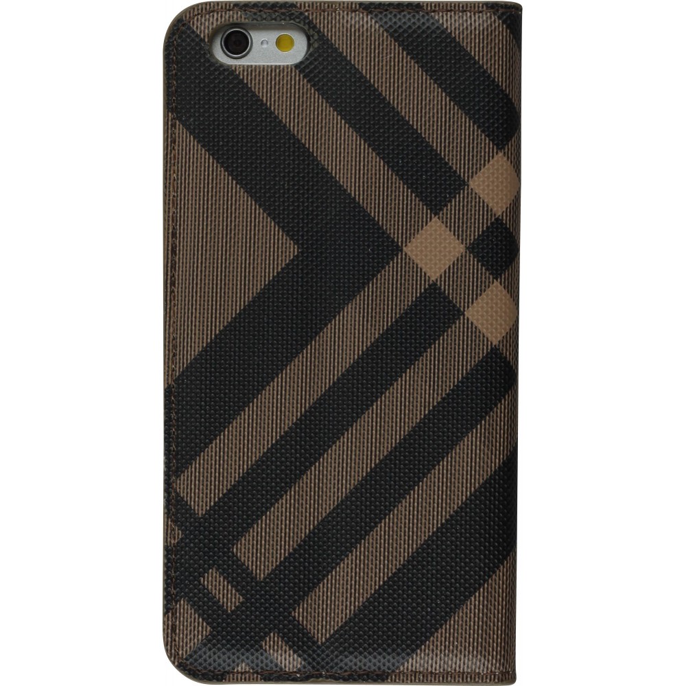 Hülle iPhone 7 / 8 / SE (2020, 2022) - Flip Lines - Braun