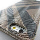 Hülle iPhone 7 / 8 / SE (2020, 2022) - Flip Lines - Braun