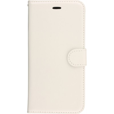 Hülle iPhone XR - Premium Flip Leder Tasche - Weiss