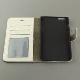 Hülle iPhone 16e - Premium Flip Leder Tasche - Weiss