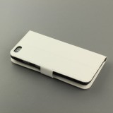 Hülle iPhone 16e - Premium Flip Leder Tasche - Weiss